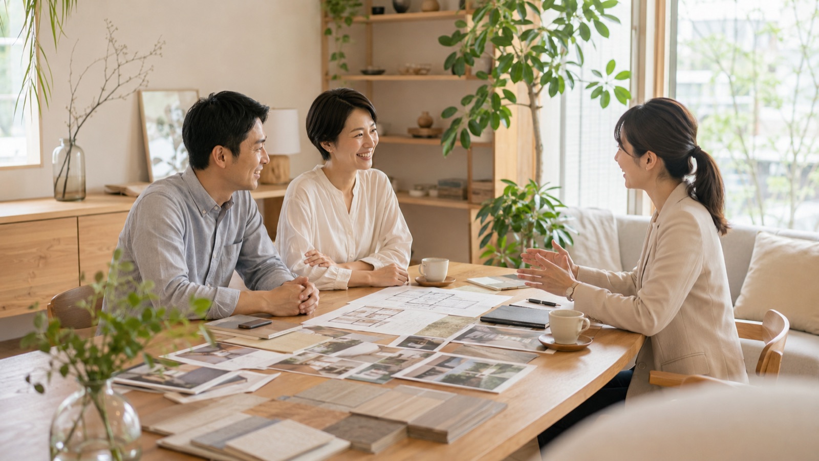 暮らし方についてお客様からお話をうかがう打ち合わせの様子
